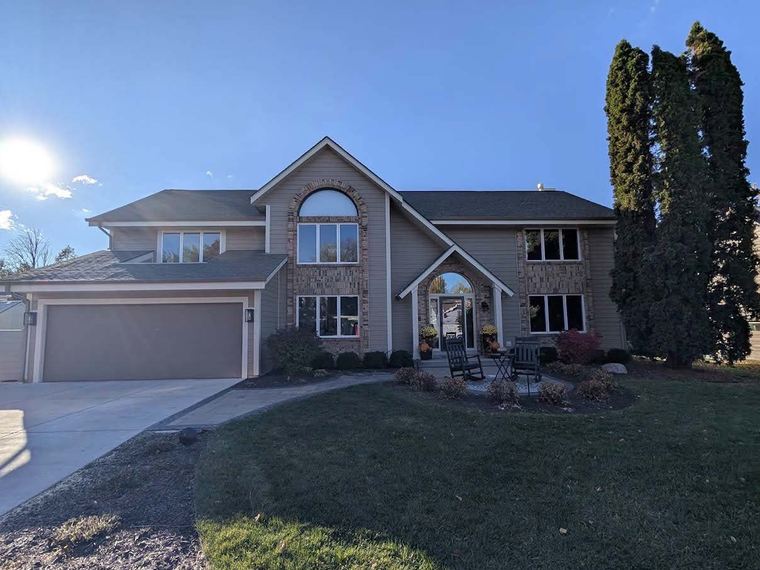 Completed two-story home siding project